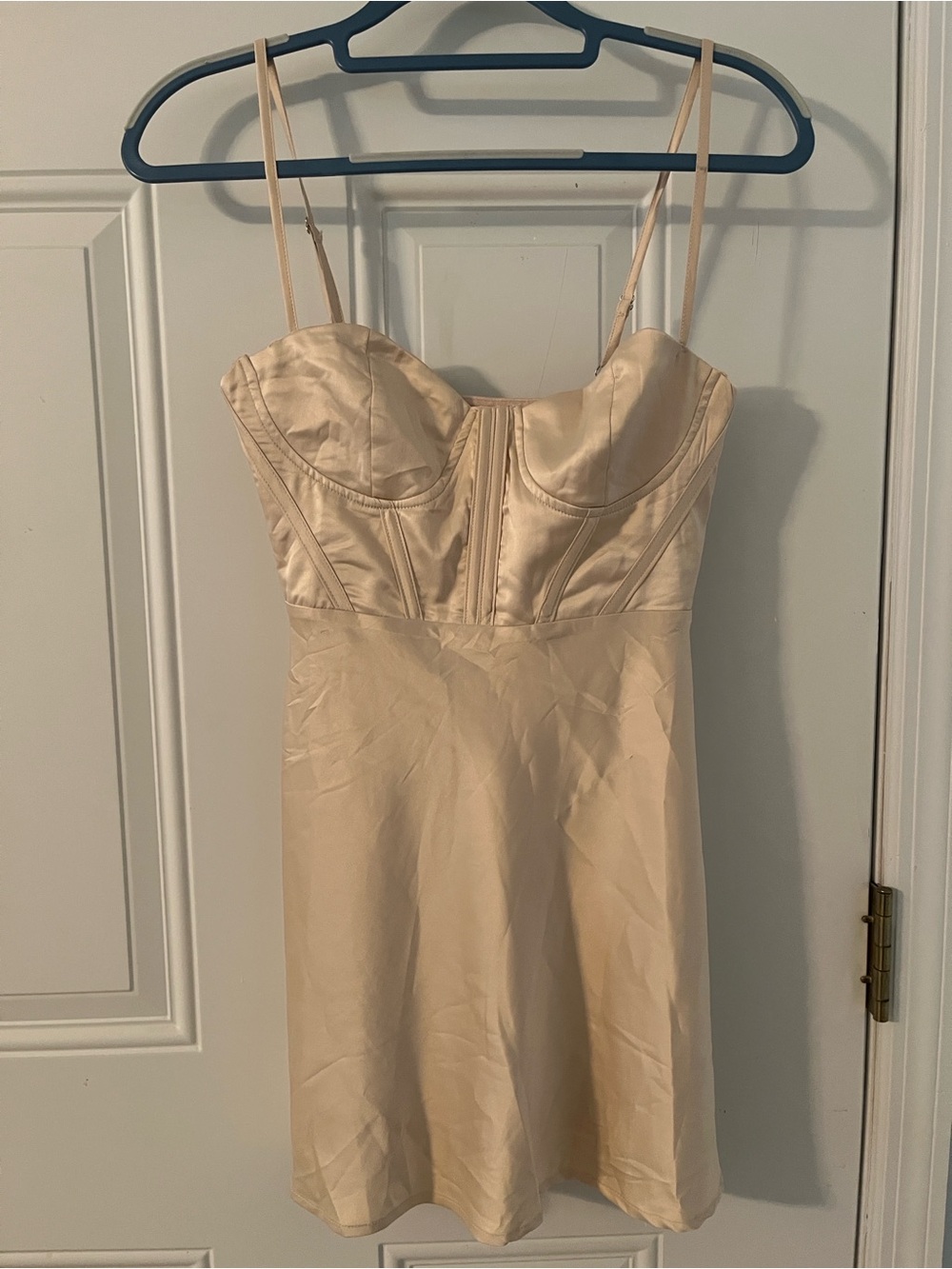 Princess Polly Champagne Satin Bustier Mini Dress